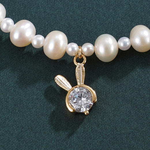 子佩集【乐乐兔】珍珠惜王妃手链【ZZSL009】2.5-5.8mm珠镀金兔子2601 商品图1