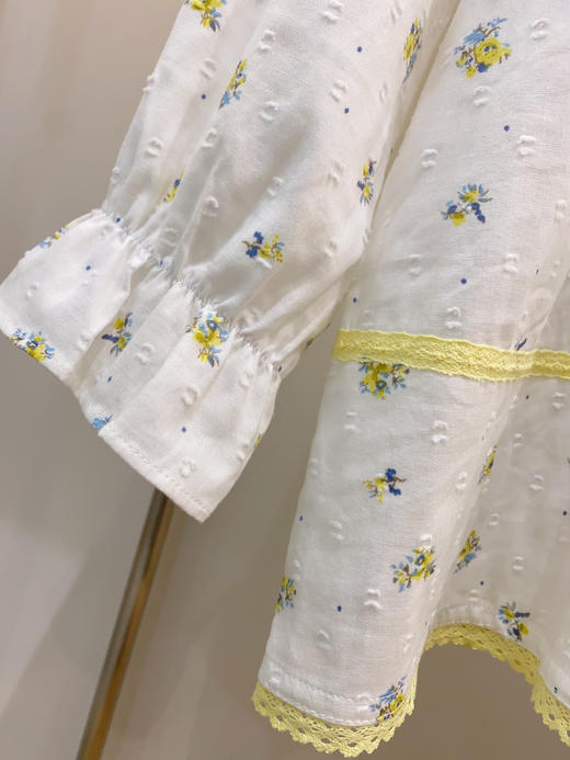 松植屋《白瑶》女士圆领全棉双层纱布长袖长裤睡衣套装 商品图4