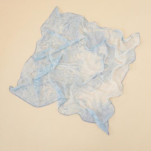 西子/蓝屿森林桑蚕丝春夏天青色大方巾丝巾披肩/SJKX0103 商品图3