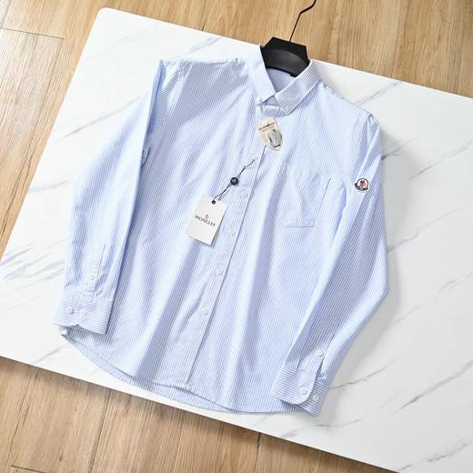 F032534春季新款休闲日常高品质男士纯棉条纹长袖衬衫 商品图5
