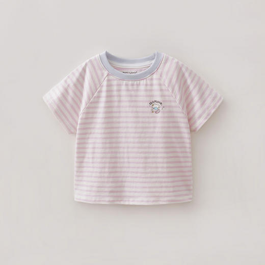 马克珍妮缤纷条纹女童纯棉卡通T2026年夏装新款560702 商品图3