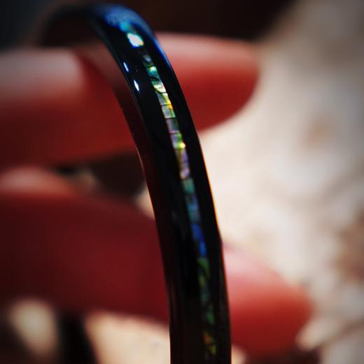 【宝光锦绣螺细镶嵌大漆手镯】紫光檀木质、古典方镯女士手作饰品 商品图5