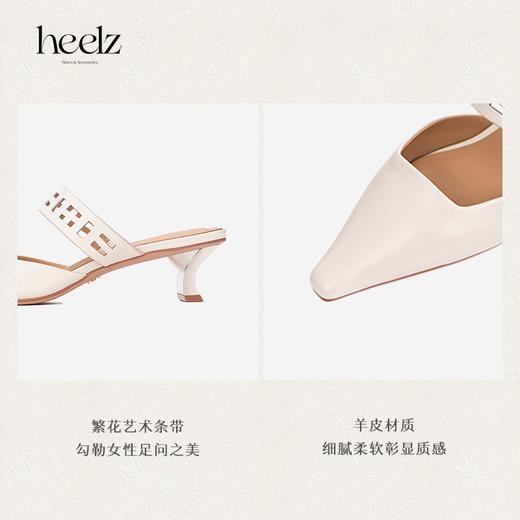 heelz设计师手工鞋履 ｜繁花积木跟羊皮穆勒鞋 4.5公分 商品图3