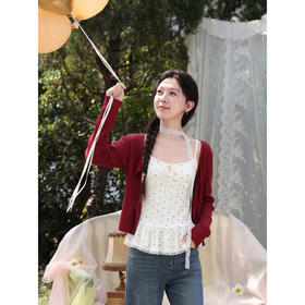 鹿向南【0328/20:00新品前一小时7折】红色针织衫