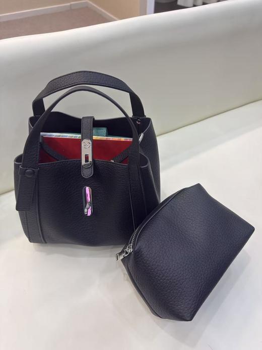 荔枝纹小号水桶包（大象灰 黑） 商品图0