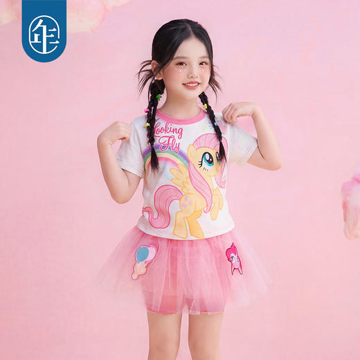 小马宝莉联名年衣童装短袖T恤儿童夏季新款女童可爱卡通修身上衣 商品图3