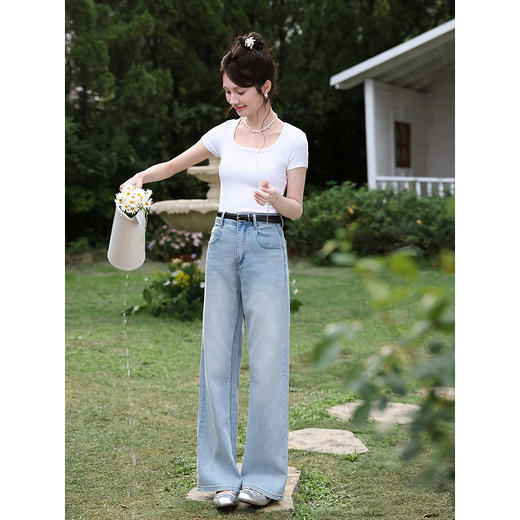 鹿向南【0328/20:00新品前一小时7折】蓝色牛仔裤 商品图3