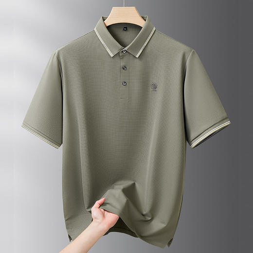 【DDS】大依优型大码男装夏季冰丝短袖POLO衫高弹力商务休闲上衣T恤 商品图3