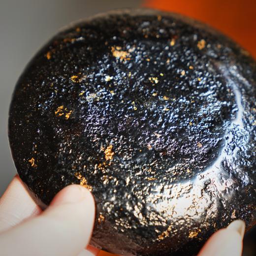 【迟光·如墨大漆主人杯】个人杯杯托杯垫洒金金箔黑色肌理 商品图6