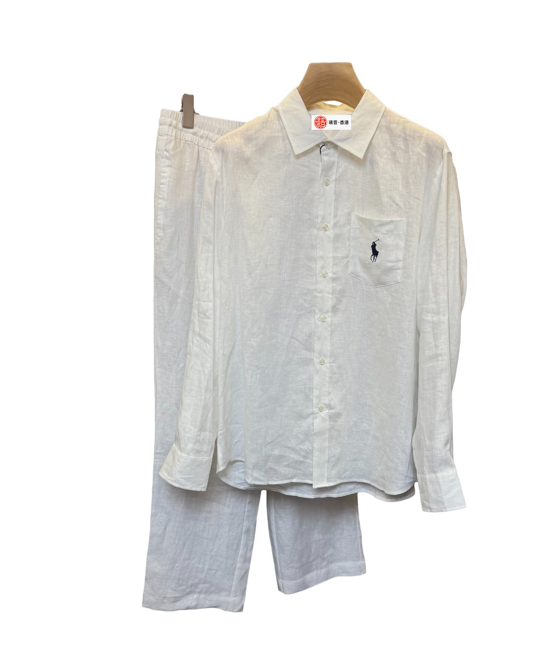 男款麻料衬衫长裤套装ba