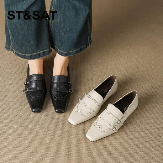 星期六26春新款法式优雅双扣带乐福SSE1111C1M 商品图2