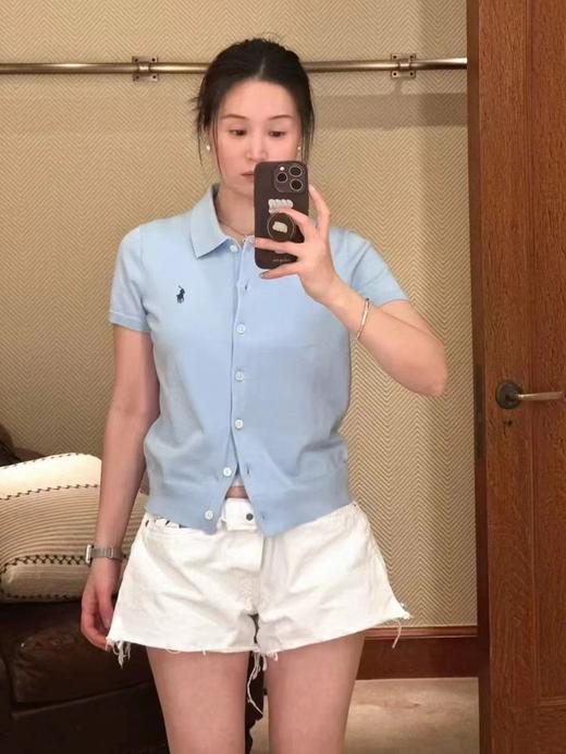 F032525春夏新款休闲百搭翻领领口小马刺绣针织Polo衫T恤 商品图13