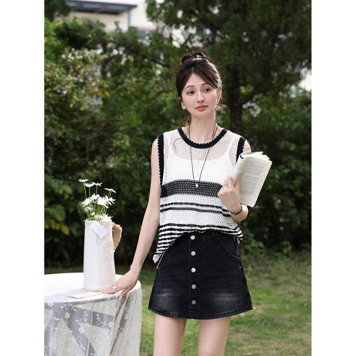 鹿向南【0328/20:00新品前1小时7折限量100件】黑色半身裙 商品图3