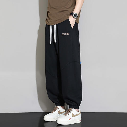 【DYF】大依优型大码男装夏季棉质长裤休闲裤潮流百搭系绳收口裤305斤 商品图2