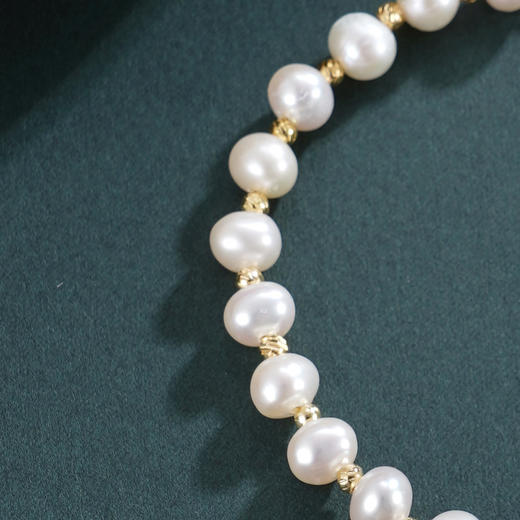 子佩集【星芒爱河】珍珠惜王妃手链【ZZSL025】5.5-6mm珠镀金星芒2601 商品图2