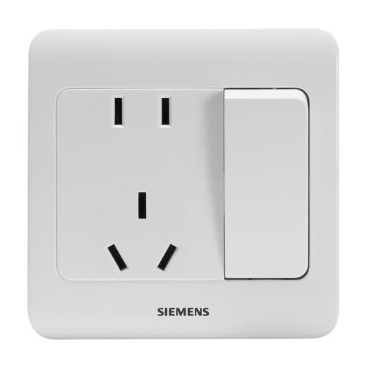 西门子开关插座面板远景雅白色五孔插座带开关 商品图0