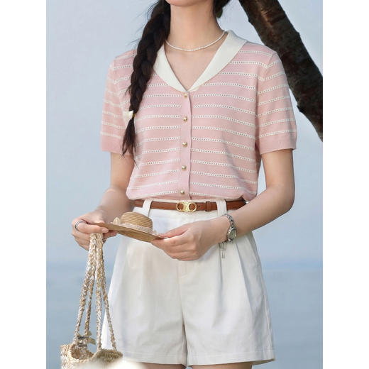 鹿向南【0328/20:00新品前一小时7折】粉色T恤 商品图0