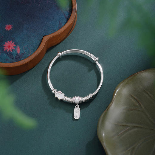 子佩集【喜乐萌猫】银S999童镯【WT000383】儿童KT粉猫2602 商品图2