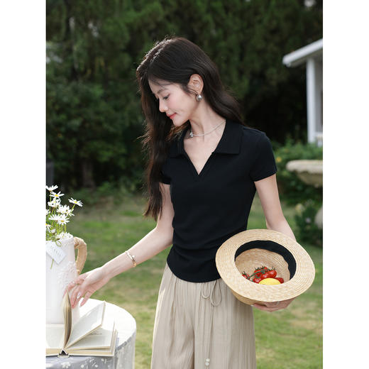 鹿向南【0328/20:00新品前一小时7折】黑色T恤 商品图1