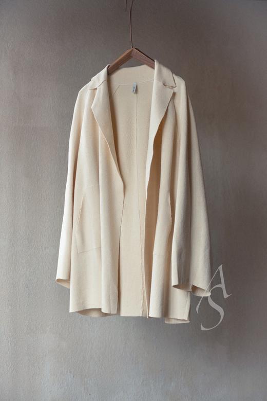 Boboutic 26SS 奶油/米褐格纹绢丝针织廓形夹克 商品图12