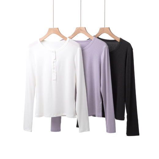 丝麻纽扣T 商品图2