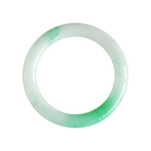 【天然正品】A货翡翠天然精品圆条细腻糯种飘辣阳绿57.5号翡翠手镯（有纹）57.5号（皆取最大值）190326HS26 商品图0