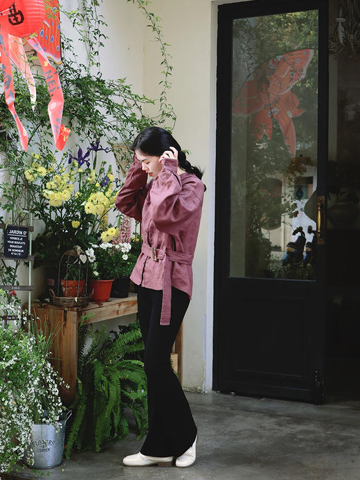 【部分颜色尺码预售25天】【明星同款汉麻衬衫+喇叭裤】显瘦神裤 穿出气质~ 商品图4