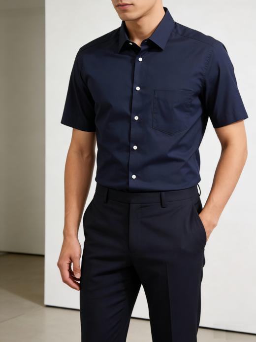 G2000男装SS26商场新款【免烫防皱/100%棉】口袋短袖衬衫61131332 商品图0