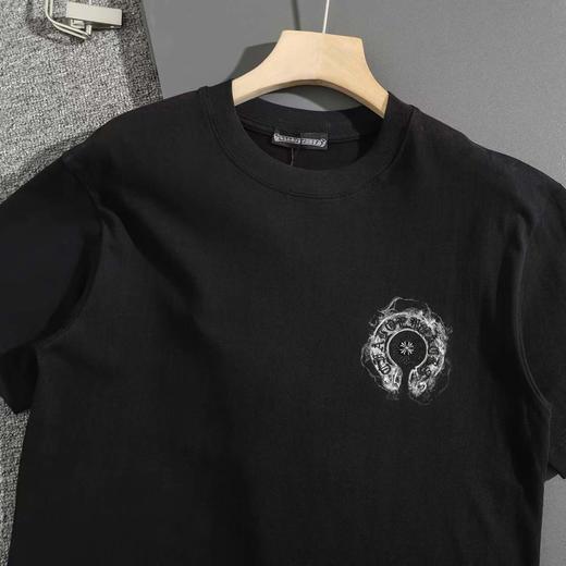 F032539重工梵文泼墨刺绣立体LOGO休闲圆领短袖T恤 商品图6