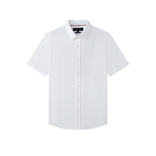 德鲨鲨鱼棉质短袖衬衫男青年2026夏新款休闲简约上衣打底弹力衬衣 商品图2