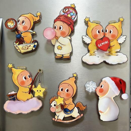 【高颜值卡通❗️】星星人旋转冰箱贴高颜值卡通可爱创意亚克力装饰礼物。ya 商品图0