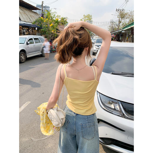 <曾小咸推荐>韩系黄色格子polo短袖衬衫 商品图4