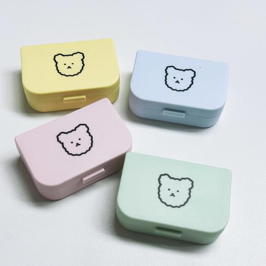 马卡龙色系笨笨熊图案隐形眼镜盒简约可爱便携 商品图3