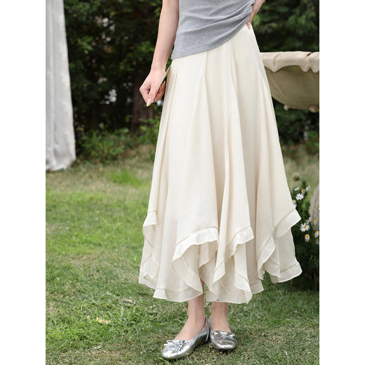 鹿向南【0328/20:00新品前1小时7折限量100件】杏色半身裙 商品图1