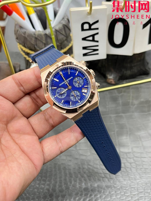 江诗丹顿 Overseas 8F纵横四海计时系列5500V 5520V 男士腕表 表径42.5mm 升级版V3版 搭载7750改Cal.5200自动上链机械机芯 商品图8