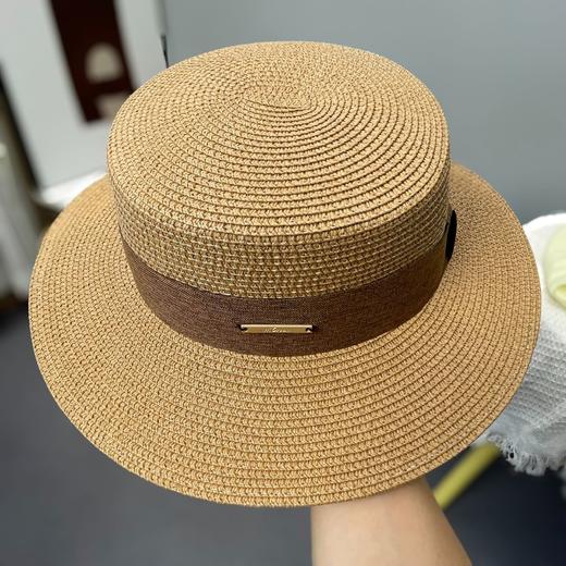 【小来】出片神器！法式平顶遮阳草帽子女新款草编帽夏季海边度假防紫外线沙滩太阳帽 商品图8