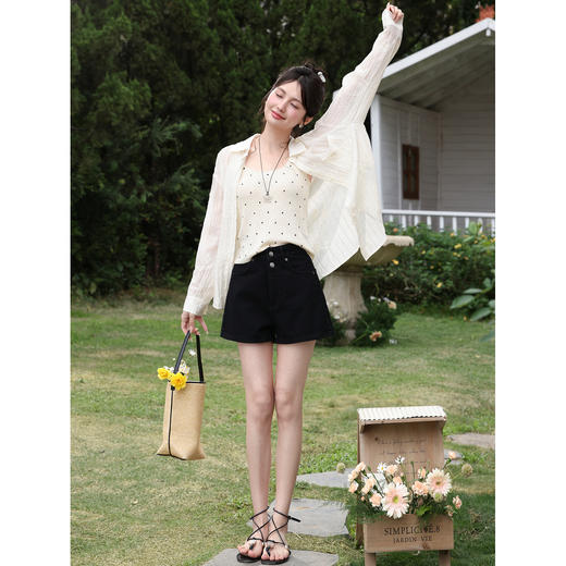 鹿向南【0328/20:00新品前1小时5折限量100件】黑色牛仔裤 商品图2