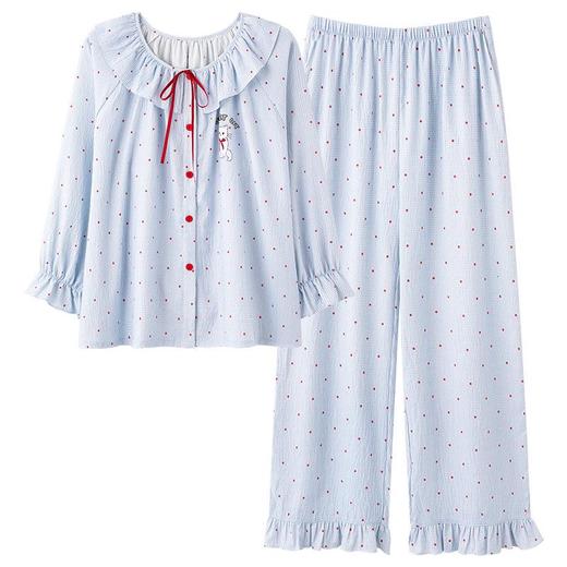 日系甜美公主风娃娃领春秋云朵棉开衫家居服长袖长裤两件套睡衣M-2XL★娃娃优选 商品图4