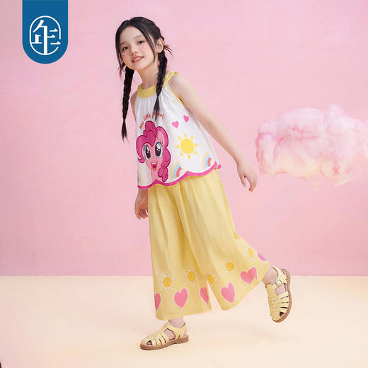 小马宝莉联名年衣童装套装女童夏季新款可爱卡通背心吊带长裤套装 商品图3