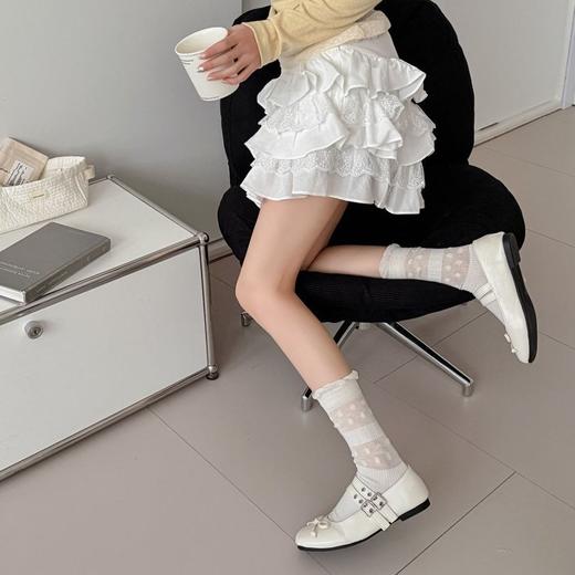 【39元5双，下单拍5】2026春夏款女袜泡泡口网眼堆堆袜休闲透气中筒袜新款纯色袜子女ZXFX2026 商品图2