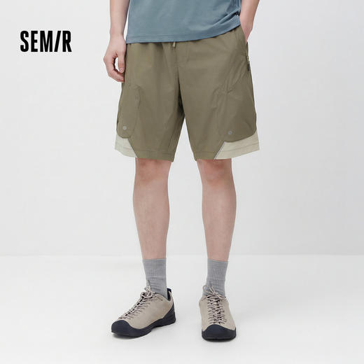森马休闲裤男夏轻薄户外运动裤oversize侧边拉链贴袋短裤时尚百搭 商品图1