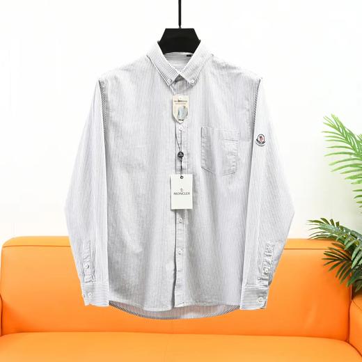 F032534春季新款休闲日常高品质男士纯棉条纹长袖衬衫 商品图7