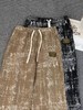 F032546宽松直筒剪裁绳松紧腰设计男女同款美式扎染休闲裤 商品缩略图1