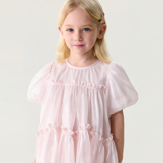 马克珍妮梦幻甜美女童欧根纱公主裙2026年夏装新款560856 商品图3