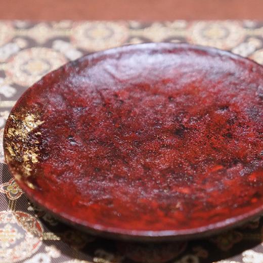 【绛霞金缕大漆肌理圈足盘】金箔茶器承盘 商品图2