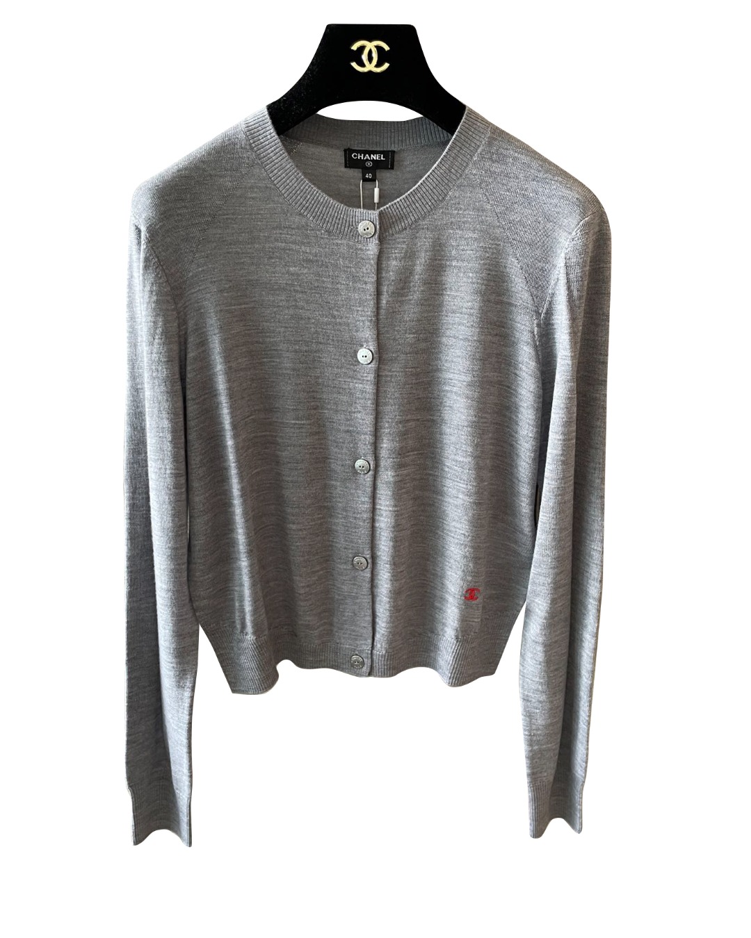 女款logo刺绣针织开衫毛衣hu025