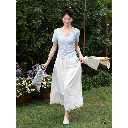 鹿向南【0328/20:00新品前一小时7折】蓝色T恤 商品图2