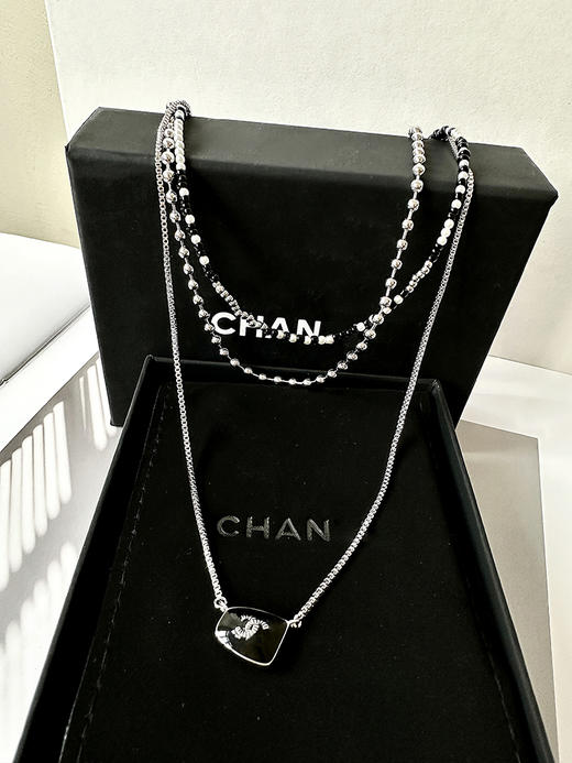 THS-无 香家 中古三层无需搭配的多链条项链 CU1343 商品图0