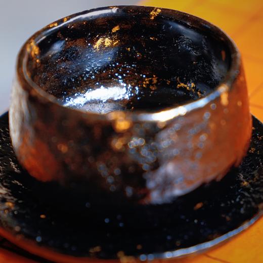 【迟光·如墨大漆主人杯】个人杯杯托杯垫洒金金箔黑色肌理 商品图9