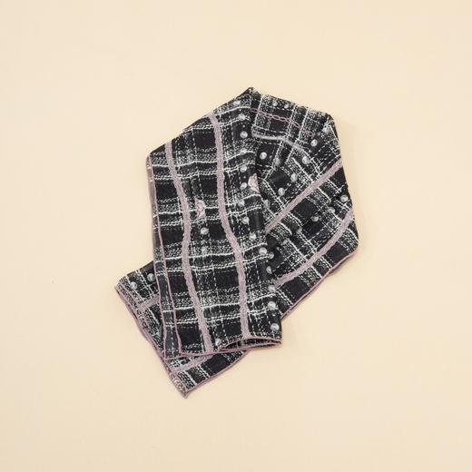 西子/格纹山茶桑蚕丝春夏大方巾丝巾披肩黑色/SJKX0102 商品图1